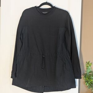Athleta Black Long-Sleeve Drawstring Pullover. Size Medium.